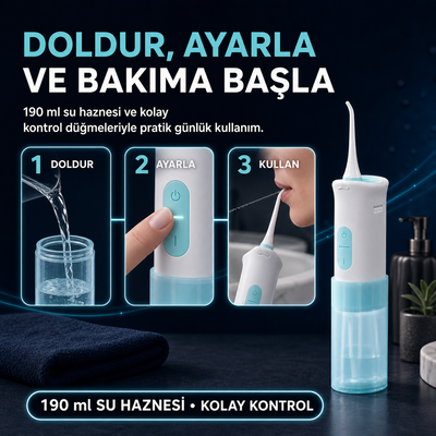 Taşınabilir Şarjlı Ağız Duşu – Etkili Ağız Bakımı