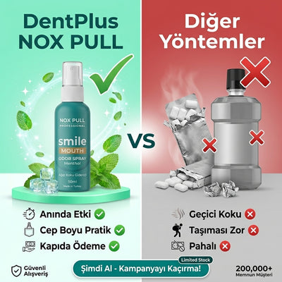 NOX PULL® Menthol Ağız Koku Spreyi - Anında Ferah Nefes & 24 Saat Hijyen (50ml)