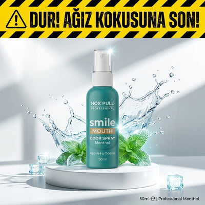 NOX PULL® Menthol Ağız Koku Spreyi - Anında Ferah Nefes & 24 Saat Hijyen (50ml)